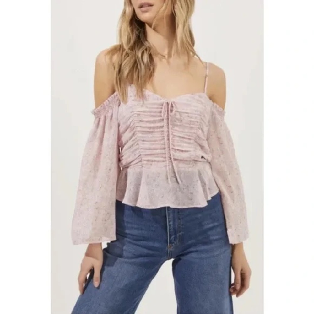 Astr Light Pink Off-Shoulder Blouse